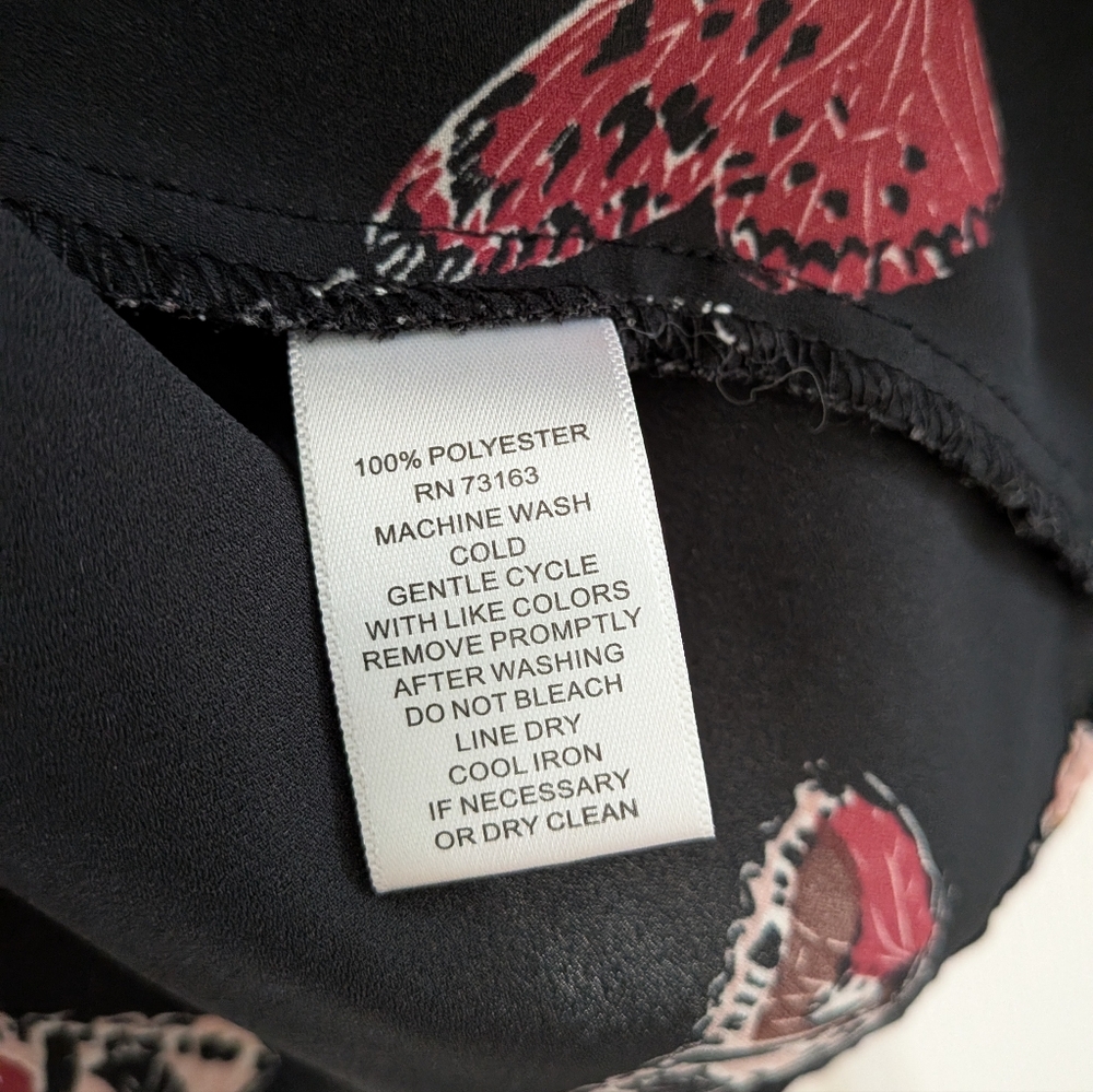 Cupio Black Top with Pink Butterfly Design - Picture 4 of 4